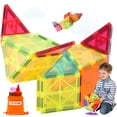 thumbnail image 1 of VEVOR Magnetic Tiles, 180 PCS Magnetic Building Blocks for Kids, Magnet Building Set with 2 Car Bases & Ferris Wheel Stand, STEM Educational Construction Stacking Toys for Toddlers Boys Girls Aged 5+, 1 of 9