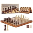thumbnail image 1 of VEVOR Magnetic Wooden Chess Set, 15 inch 2-IN-1 Chess Checkers Game Set, Folding Chess Board Games for Adults Kids, 2 Queens Portable Travel Gift Chess Set for Tournament Professional Beginner, 1 of 9