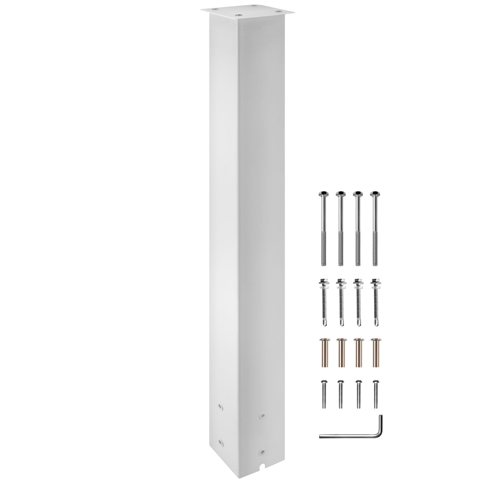 VEVOR Mailbox Post, 43" High Mailbox Stand, White Powder-Coated Mail ...