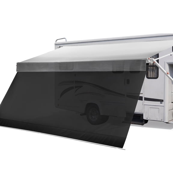 VEVOR Manual RV Awning Complete Kit & Sunshade Screen, 18.12FT Retractable RV Awning with Aluminum Alloy Frame & Waterproof Fabric, Outdoor Camping Trailer Awnings Fit Most RVs (18FT Type)