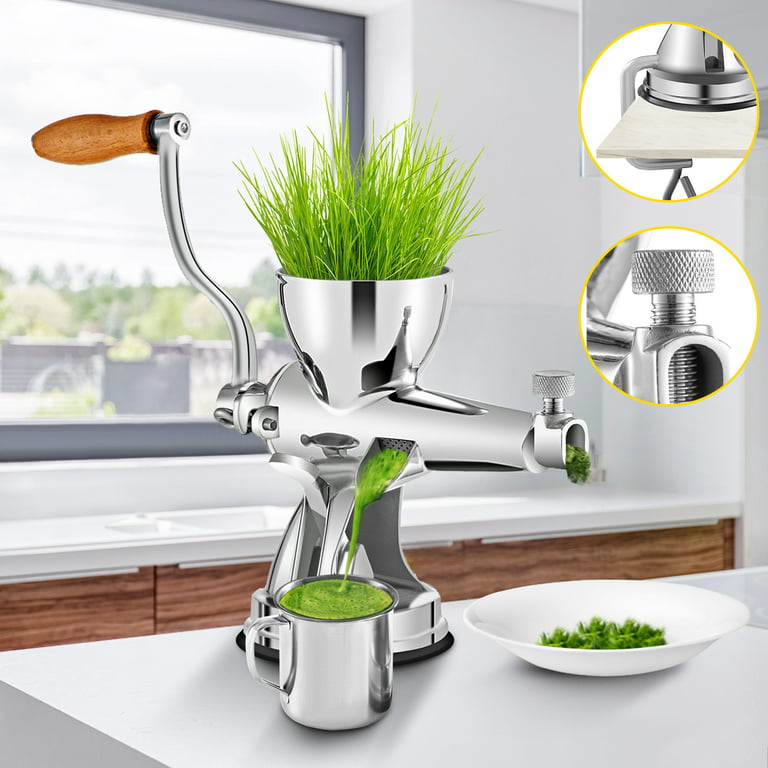  VEVOR Manual Wheatgrass Juicer Stainless Steel Hand Crank  Wheatgrass Juicer Hand Wheatgrass Grinder with Suction Cup Base & Table-top  Clamp Manual Juicer Extractor for Ginger Celery Apple Grape, etc.: Home 