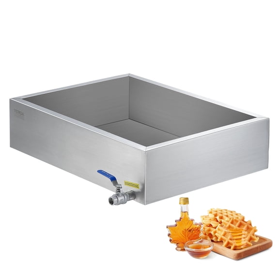 VEVOR Maple Syrup Evaporator Pan, 11.2 Gallon, 162 Cups of 8.8oz Maple Syrup, Flat Evaporator Pan with 1 Valve and 3 Heating Methods, 304 Stainless Steel Maple Syrup Pan for Home, Outdoor