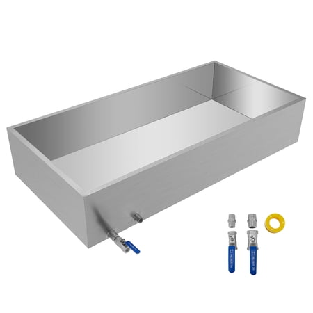 VEVOR Maple Syrup Evaporator Pan 48x24x9.5 inch Stainless Steel Maple Syrup Boiling Pan with Valve for Boiling Maple Syrup