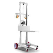 VEVOR Material Lift Winch Stacker, 400 lbs Capacity Pallet Truck Dolly, 51.1 in Max Lifting Height Manual Winch Stacker, Multifunctional Manual Pallet Truck Stacker with Wheels and Adjustable Plate