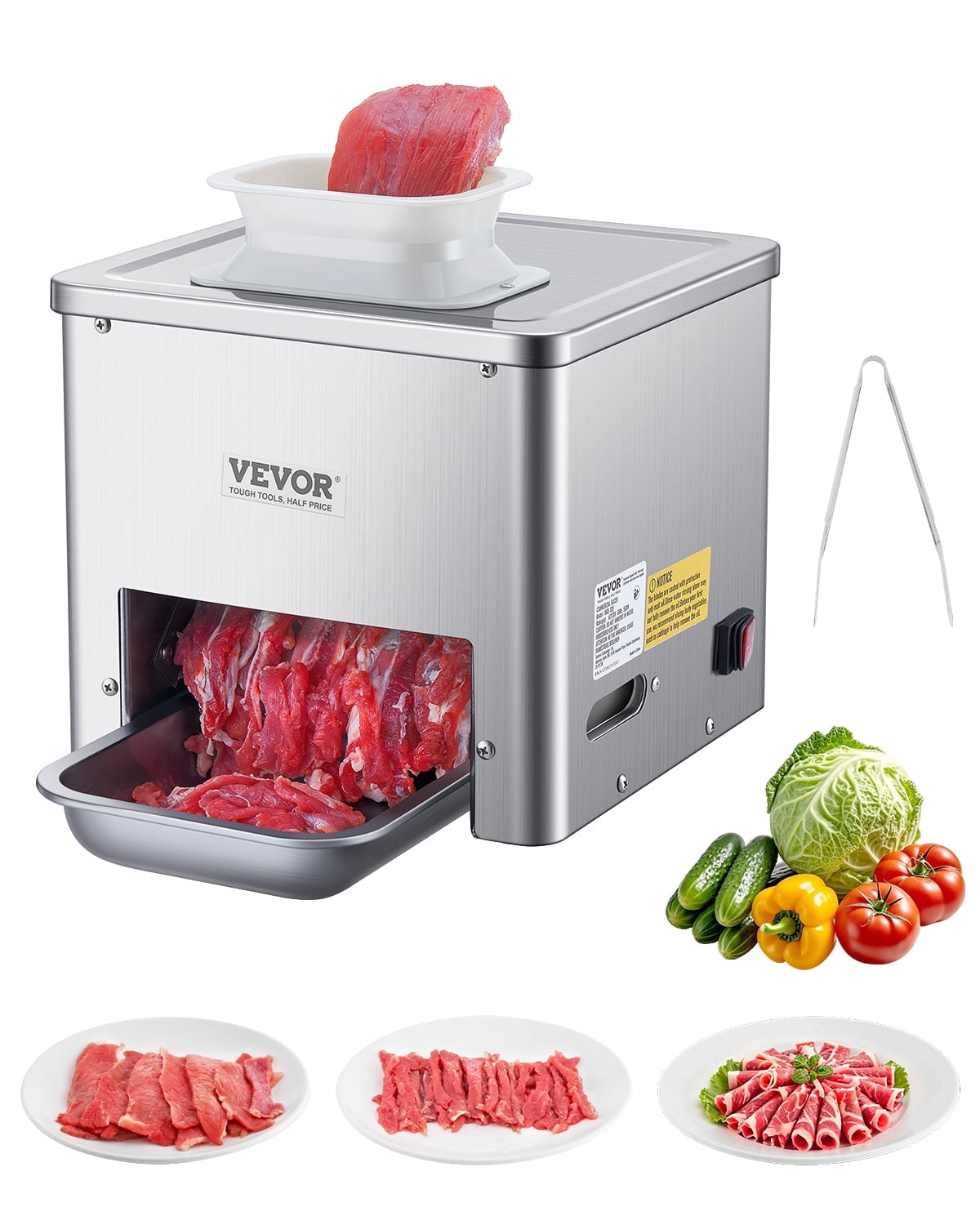 VEVOR Meat Cutter Machine, 550W Meat Slicer, 350 lb/h Commercial Meat ...