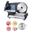 thumbnail image 1 of VEVOR Meat Slicer, 7.5 inch Electric Deli Food Slicer, 180W Meat Cutter with two Premium SUS420 Blades, 0-0.6 inch Adjustable Thickness,Food Slicer Machine for Meat,Hard Bread and Cheese,Home Use, 1 of 9