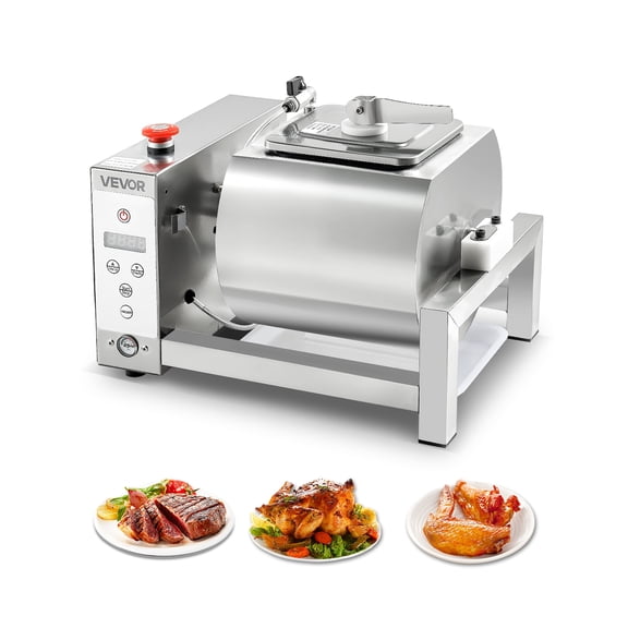 VEVOR Meat Tumbler Marinator, 10L Vacuum Tumbler Marinating Machine with Automatic Bidirectional Rotation, Stainless Steel Vacuum Curing Machine for Chicken Steak Pork, Home & Commercial Use