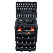 VEVOR Mechanics Tool Set, 256-Piece Mechanic Tool Kit, 1/4 in, 3/8 in, and 1/2 in Drive, SAE and Metric Socket Set, Wrenches, Screwdriver Bits, Accessories, and Storage Case, for Automotive Repair