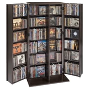 VEVOR Media Storage Cabinet, 6-Tier DVD Shelf Organizer, 24.02 x 14.49 x 50 in Multimedia Storage Organizer for CDs, DVDs, Books, Games, CD Shelf for Living Room, Home Office, Recording Room, Brown