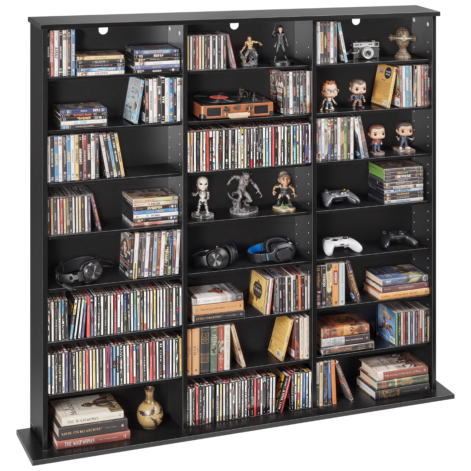 VEVOR Media Storage Cabinet, 8-Tier DVD Shelf Organizer, 55.91 x 8.66 x