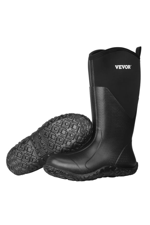 Men's Rubber Boots, Protective Footwear, Waterproof Anti Slip Hunting Boots, Gardening Insulated Mud Boots, Protective Footwear, Lightweight & Durable, for Manufacturing, Farming, Size 11 US