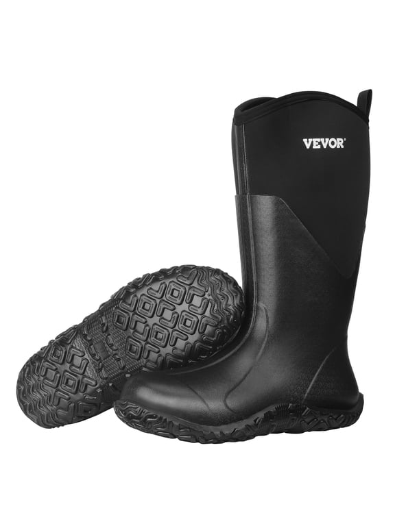Men's Rubber Boots, Protective Footwear, Waterproof Anti Slip Hunting Boots, Gardening Insulated Mud Boots, Protective Footwear, Lightweight & Durable, for Manufacturing, Farming, Size 12 US