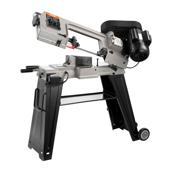 VEVOR Metal Horizontal Band Saw, 4 in x 6 in Rectangular Cutting Capacity, 110V Metal Vertical Cutting Bandsaw with 550W Motor, 0-45 Angle Adjustment, Variable Speed, for Metal, Wood, and Plastic
