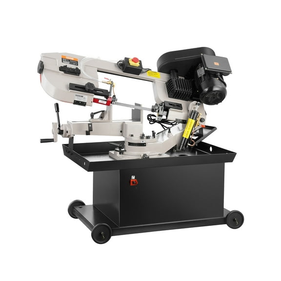 VEVOR Metal Horizontal Band Saw, 7 x 8.25 in Rectangular Cutting Capacity, 110/220V Vertical Cutting Bandsaw with 1.1 kW Motor, 0-45 Angle Adjustment, Variable Speed, for Metal, Wood, and Plastic