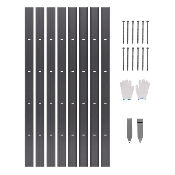 VEVOR Metal Landscape Edging, 8 Packs 72 in Rust-Resistant Aluminum Alloy Landscape Edging, Bendable Garden Edging Border, Heavy Duty Lawn Edging Fence for Flower Bed Yard Pathway