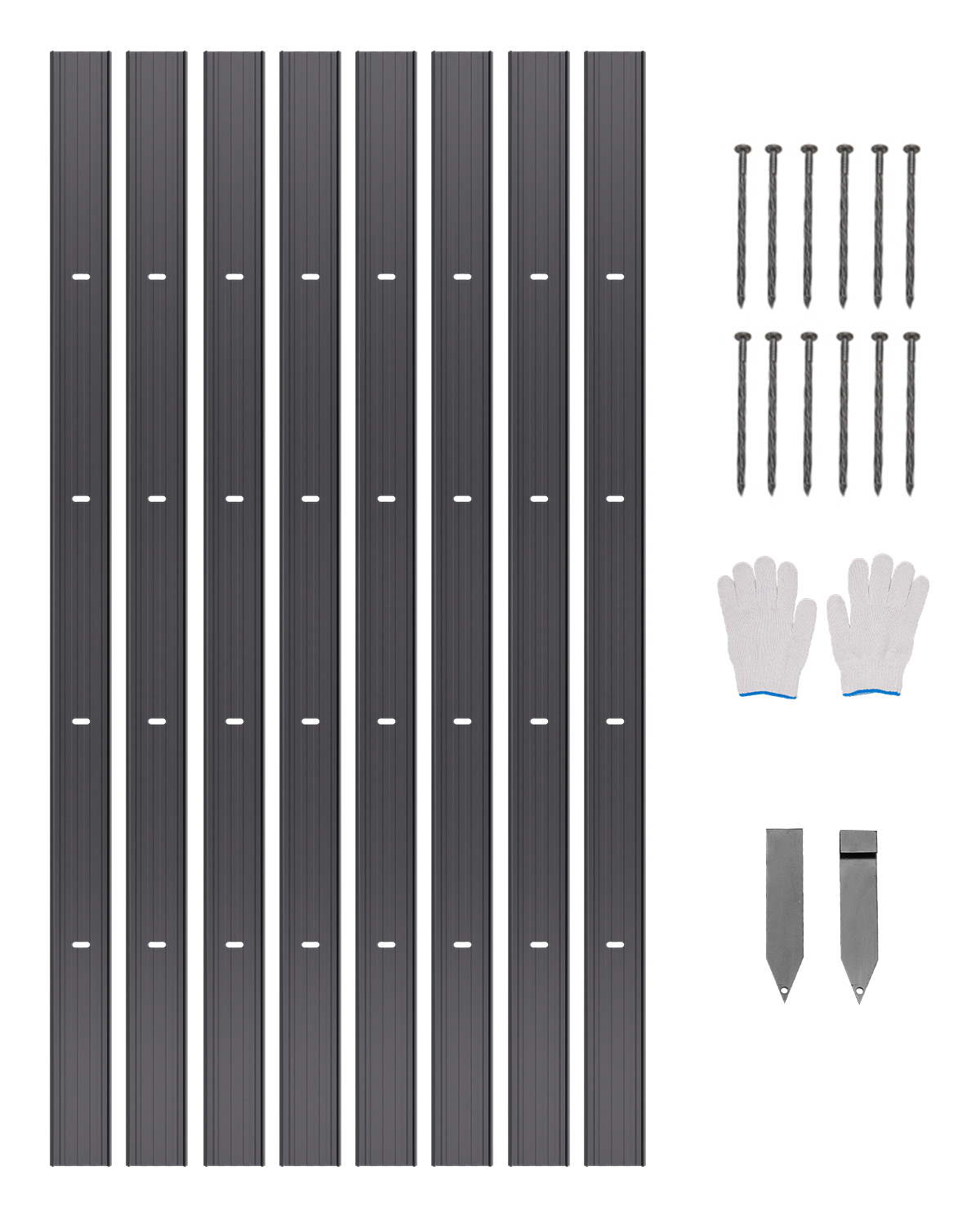 VEVOR Metal Landscape Edging, 8 Packs 72 in Rust-Resistant Aluminum Alloy Landscape Edging, Bendable Garden Edging Border, Heavy Duty Lawn Edging Fence for Flower Bed Yard Pathway