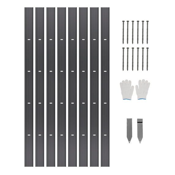 VEVOR Metal Landscape Edging, 8 Packs 72 in Rust-Resistant Aluminum Alloy Landscape Edging, Bendable Garden Edging Border, Heavy Duty Lawn Edging Fence for Flower Bed Yard Pathway