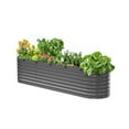 thumbnail image 1 of VEVOR Metal Raised Garden Bed, 8 x 2 x 2 ft Outdoor Galvanized Planter Box, with Open Bottom, Large Oval Planter Raised Bed for Gardening Vegetables, Flowers, Herbs, and Succulent Plants, Dark Gray, 1 of 9
