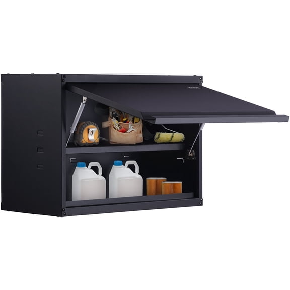 VEVOR Metal Storage Cabinet, 120lbs Load Capacity per Shelf, 20'' Tall Wall-Mounted Powder-Coating Steel Garage Cabinet with Adjustable Shelf, Press to Lock & Open Door, Perfect for Office Home Garag