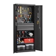 thumbnail image 1 of VEVOR Metal Storage Cabinet, 180 lbs Shelf Load Capacity, 70.87" Tall Garage Tool Storage Cabinet with 2 Locking Doors, Adjustable Shelves, 2 Drawers, Pegboard, for Garage, Home, Office, Utility Room, 1 of 9