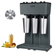 VEVOR Milkshake Machine, 375W x 3 Milkshake Maker Mixer, Triple Head Drink Mixer Blender Machine, 3-Speed Milkshake Blender with 3 x 820ml Stainless Steel Cup for Commercial