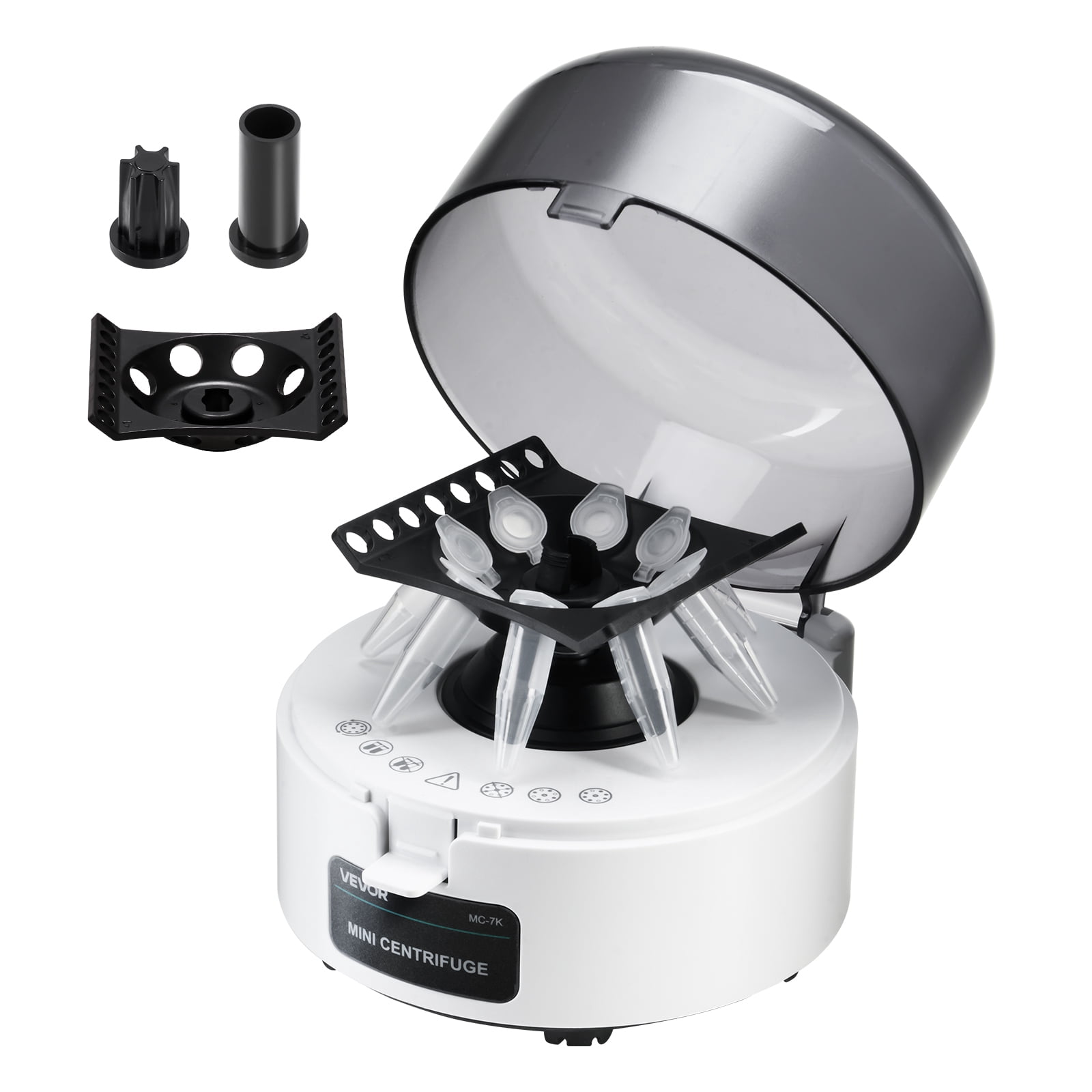 VEVOR Mini Centrifuge Machine, 3013xg RCF Electric Laboratory Centrifuge Machine with 2-in-1 Rotor for 0.2/1.5/2ml Tube Capacity, Fixed Speed 7000r/min, Low Noise, Widely Used in Various Experiments