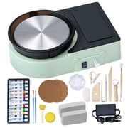VEVOR Mini Pottery Wheel, 6 inch Turntable, Forward and Reverse Rotation, Adjustable Speed, Electric Clay Wheel for Kids and Adults, with Clay Shaping Tools, for Home DIY, Pottery Classes, Green