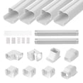 thumbnail image 1 of VEVOR Mini Split Line Set Cover 3-inch W 17.6Ft L, PVC Decorative Pipe Line Cover For Air Conditioner with 4 Straight Ducts & Full Components Easy to Install, Paintable for Heat Pumps, White, 1 of 9