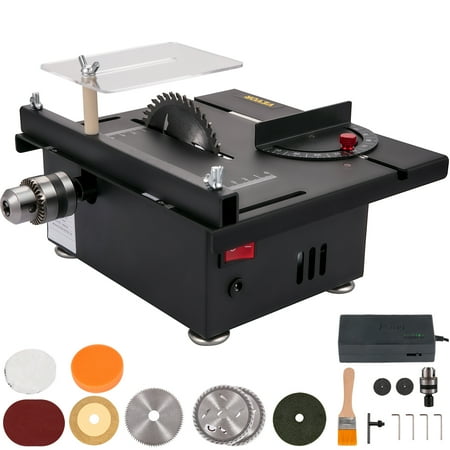 VEVOR Mini Table Saw, 96W Hobby Table Saw for Woodworking, 0-90 Angle Cutting Portable DIY Saw, 7-Level Speed Adjustable Multifunctional Table Saws, 1.57in Cutting Depth Mini Precision Table Saw