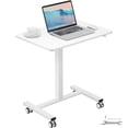 thumbnail image 1 of VEVOR Mobile Standing Desk, 28"-44" Gas-Spring Height Adjustable Sit-Stand Desk, 4 360° Swivel Wheels (2 Lockable) Portable Rolling Laptop Table Computer Cart for Home Office School, 40LBS Loading, 1 of 9