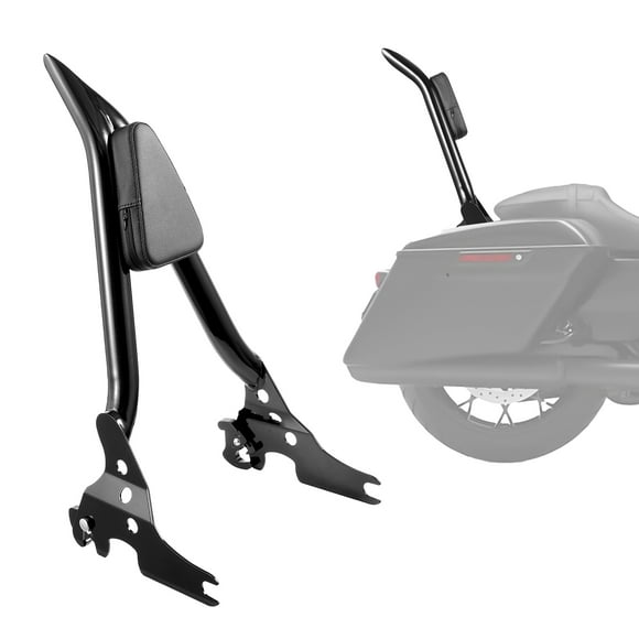 VEVOR Motorcycle Backrest Sissy Bar, Compatible with Harley-Davidson Touring Models, 27-Inch Height Quick Release Detachable Passenger Backrest, Durable Metal Frame with Leather Rear Pad, Black