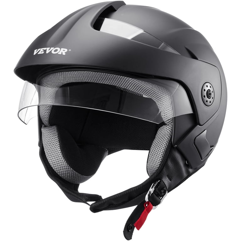 3/4 bluetooth motorcycle helmet VEVOR Motorcycle Helmet, 3/4-Face, Smart Street ABS & High Density Helmet  with Bluetooth Slot & Interchangeable Lens, DOT Approved Comfortable  Motocross Helmet, Fit for Youth & Adults