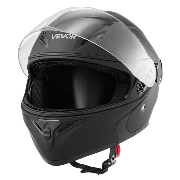 VEVOR Motorcycle Helmet, Modular, Adult Motocross Dirt Bike Helmet with Large Clear Visor, Comfortable Motorbike Racing Street with Detachable Liner for Men & Women, DOT Approved, (Matte Black, XL)