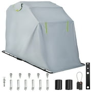 VEVOR Motorcycle Shelter, Waterproof Motorcycle Cover, Heavy Duty Motorcycle Shelter Shed, 600D Oxford Motorbike Shed Anti-UV, 110.2"x41.3"x63.8" Grey Shelter Storage Garage Tent w/ Lock & Weight Bag