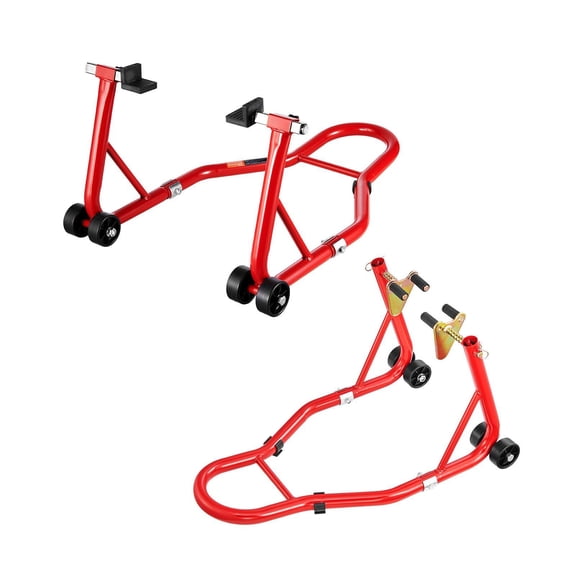 VEVOR Motorcycle Stand Lift, 850lbs Capacity Front Rear Combo Stand Lift, Front Wheel Dual-Fork Stand, Rear U+L Fork Swingarm Spool Stand, for Most Yamaha Honda Kawasaki Suzuki Motorcycles,
