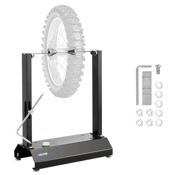 VEVOR Motorcycle Wheel Balancer, 88.2 lbs Capacity, Tire Balancer & Truing Stand with Adjustable Centering Cones and Truing Pointer, Balancing Tools for Most Motorcycles & Bicycles, 32-Inch Wheel Dia
