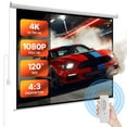 thumbnail image 1 of VEVOR Motorized Projector Screen, 120 inch 4:3 1080 HD Electric Projector Screen, Wall Mounted Projection Dispaly Projector with Remote Control, Automatic Movie Screen for Family Home Office Theater, 1 of 9