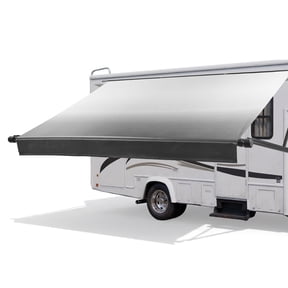 VEVOR Motorized RV Awning Complete Kit, 20.06FT Electric Retractable RV Awning with Aluminum Alloy Frame & Waterproof Fabric, Outdoor Camping Trailer Awnings Fit Most RVs (20FT Type, Gradient Black)