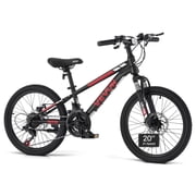 VEVOR Mountain Bike for Men and Women 20 inch Outdoor Bicycle 21 Speeds, Adult Bike, Front Suspension, Adjustable Saddle, All-Terrain Tires, High Carbon Steel Frame, Dual Disc Brake, Pre-Assembled