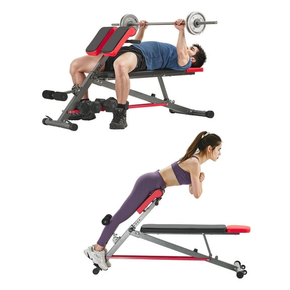 VEVOR Multi-Functional Weight Bench for Full Body Workout, Roman Chair Hyperextension Bench, 660 lbs Adjustable Extension Equipment for Back Arm Core Ab Workout, Sit Up Exercise Machine