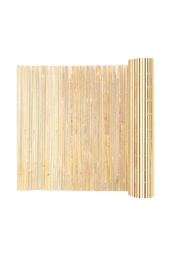 Natural Bamboo Fence Privacy Screen, Eco-Friendly Privacy Bamboo Slat Fence, 6 ft H x 13 ft L Decorative Bamboo Screen Panel, for Garden, Backyard, Balcony, Patio, Pool Side