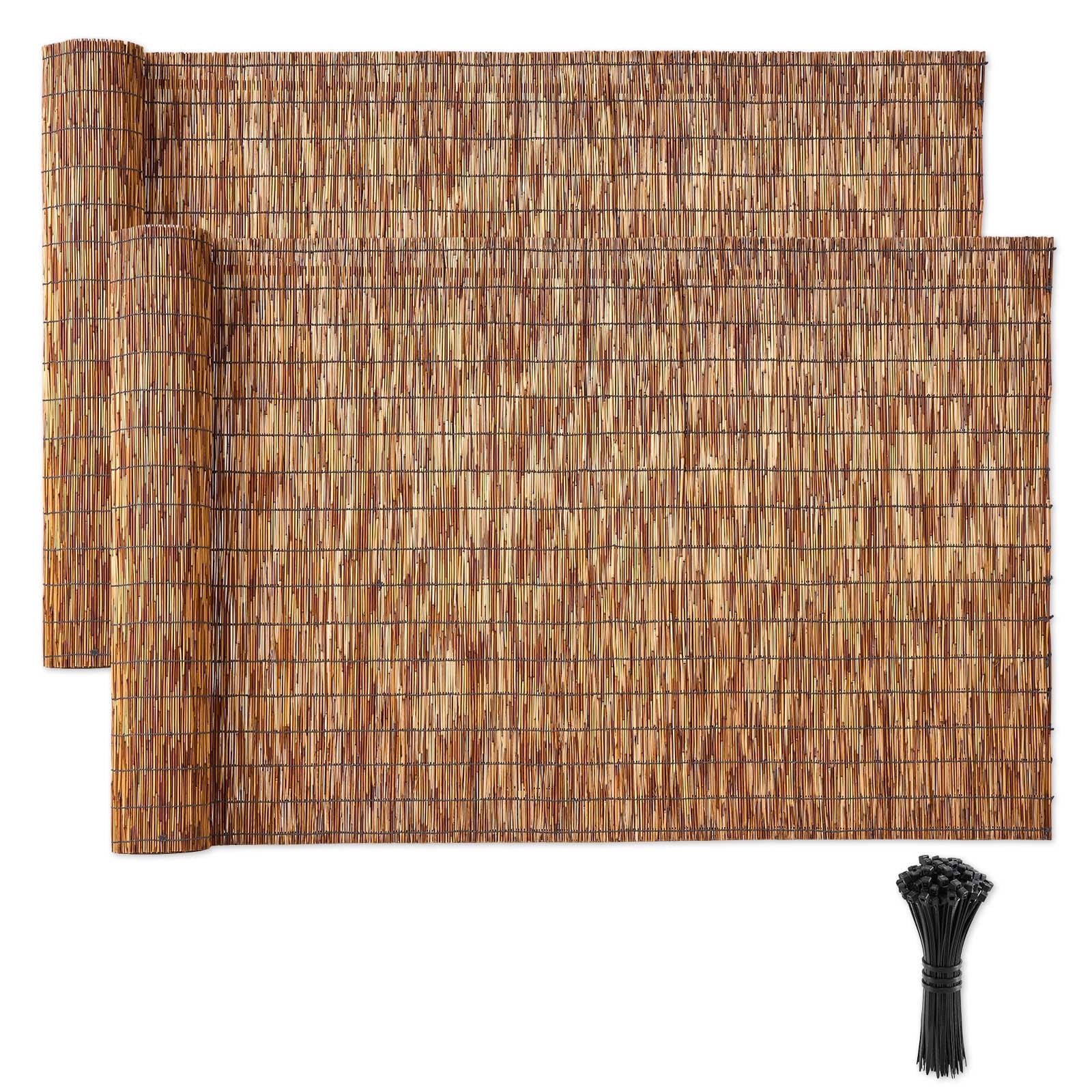 Privacy Reeds VEVOR Natural Reed Fencing, 4 ft x 13.12 ft, 2 Pack Decorative Natural ...