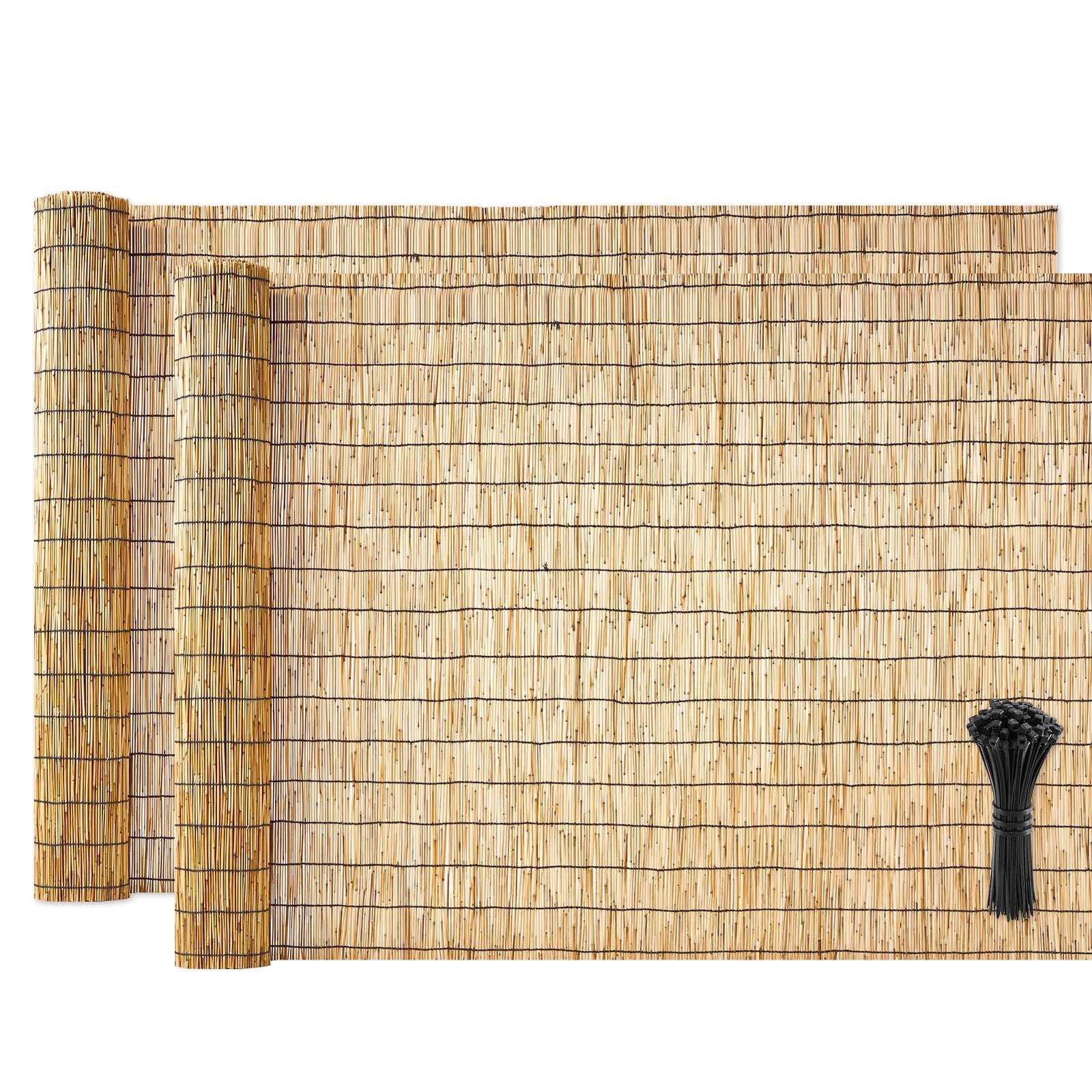 VEVOR Natural Reed Fencing, 4 ft x 16.4 ft, 2 Pack Decorative Natural ...