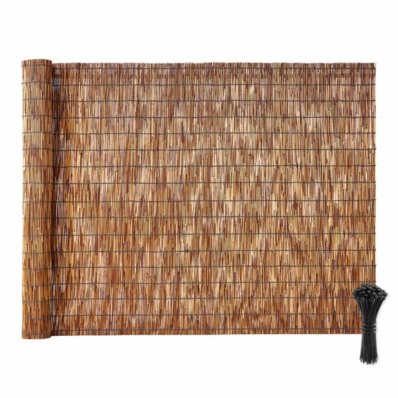 VEVOR Natural Reed Fencing, 4 ft x 16.4 ft, Decorative Natural Reed Fencing Roll, Decorative Fence for Backyard Divider, Privacy Screen Panel Curtain for Balcony Patio Garden Backyard Outdoor, Brown