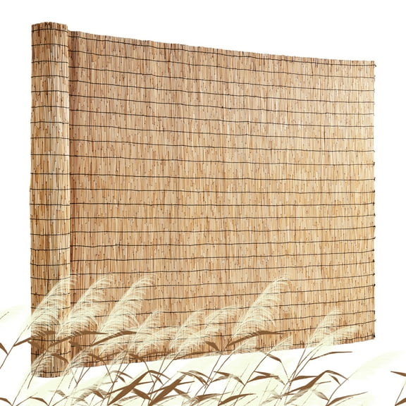 VEVOR Natural Reed Fencing, 4 ft x 16.4 ft, Reed Screen Curtain Balcony Reed Fence Roll for Outdoor Backyard Patio, Decorative Fence for Backyard Garden Fencing Divider