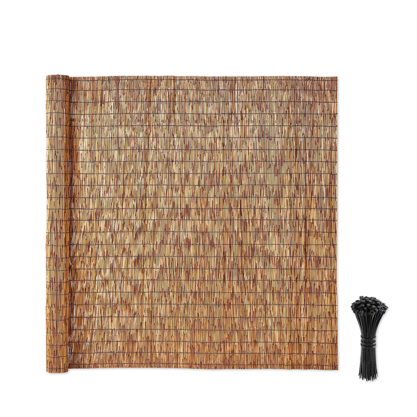 Privacy Reeds VEVOR Natural Reed Fencing, 6 ft x 16.4 ft, Decorative Natural Reed ...