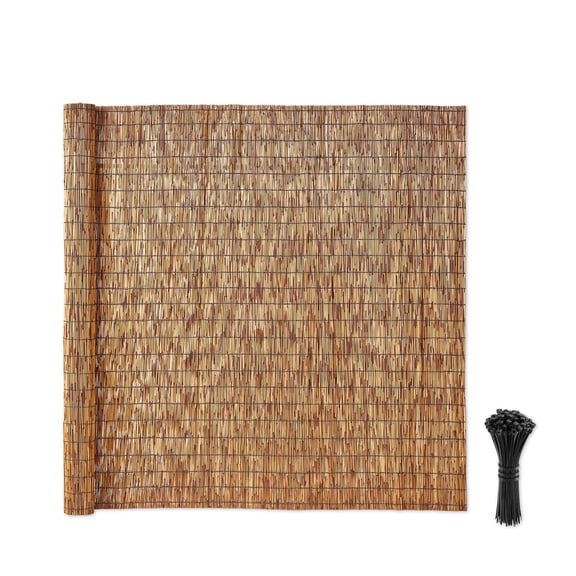 VEVOR Natural Reed Fencing, 6 ft x 16.4 ft, Decorative Natural Reed Fencing Roll, Decorative Fence for Backyard Garden Divider, Privacy Screen Panel Curtain for Balcony Patio Garden Backyard Outdoor