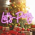 thumbnail image 1 of VEVOR Neon Sign, 26" x 12" Let's Party, Adjustable Brightness Pink Neon Lights Signs with Dimmer Switch and Power Adapter, Used for Party, Wedding Celebration and Decoration, 1 of 9