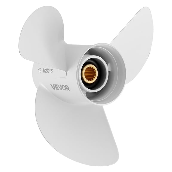 VEVOR Outboard Propeller, Upgrade OEM 15 Spline Tooth Aluminum Outboard Boat Propeller Fit Yamaha Engines 60-130 HP, 4-1/4" Gearcase, 3-Blade, RH (Right Hand Rotation), OEM Parts No. 6E5-45947-00-EL
