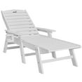 thumbnail image 1 of VEVOR Outdoor Chaise Lounge Chair - Adjustable Patio Reclining Bench Lounger, White, 1 of 12